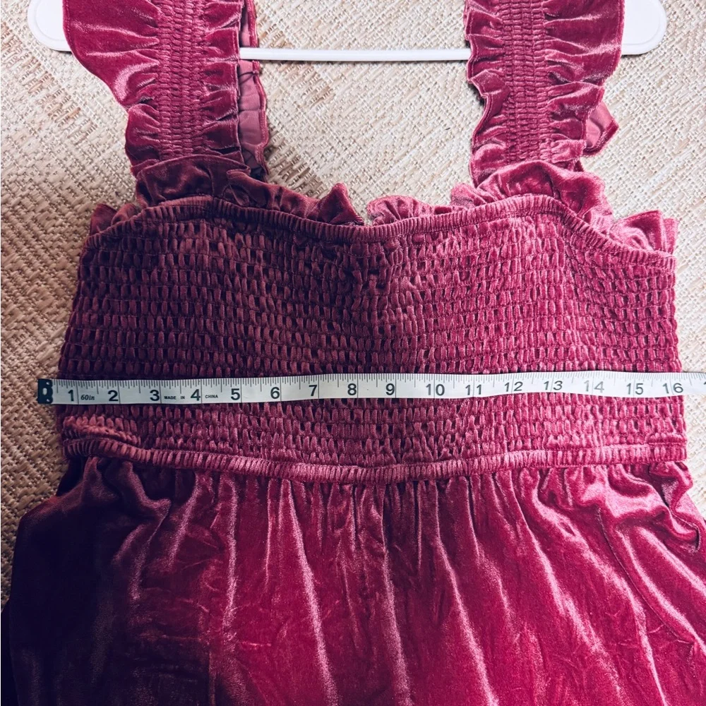 Magenta Velvet Maxi Dress - Picture 2 of 3